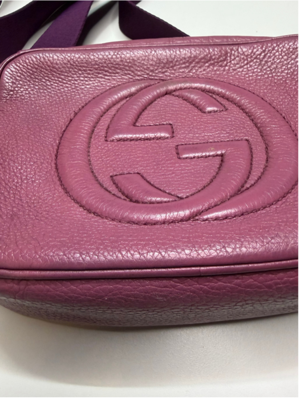 Women's Gucci Leather Crossbody Bag, One Size, Purple - Picture 2 of 12